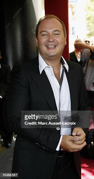 Anchor Sebastien Cauet arrive at the TF1 annual press conference held at the Olympia on August 29, 2007 in Paris, France. (Photo by