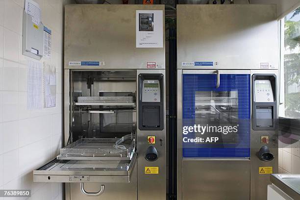 Two of the washing machines in the hospital in Oss, taken 29 August 2007 that were unable to properly disinfect tubes used for exploratory surgery of...