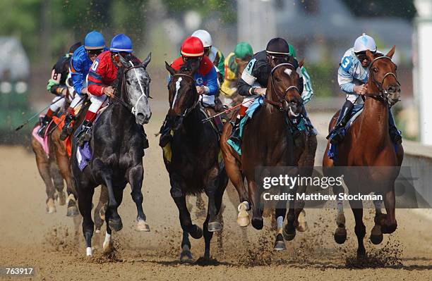 Alex Solis on Lie De France , during the 128th Kentucky Oaks at Churchill Downs on May 3, 2002 in Louisville, Kentucky.