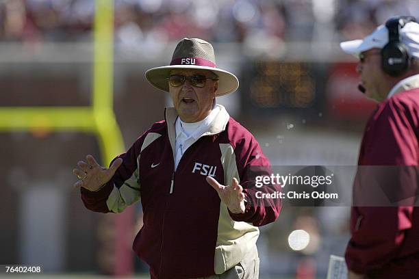 Head coach Bobby Bowden and Defensive Coordinator Mickey Andrews during play at Doak Campbell Stadium in Tallahassee, FL. On Nov. 4, 2006.