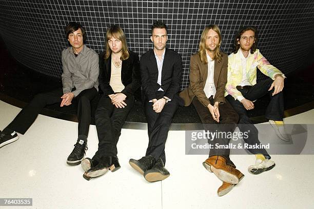 Band Maroon 5 are photographed for Sessions at AOL on April 10, 2007; Beverly Hills, California.