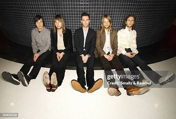 Band Maroon 5 are photographed for Sessions at AOL on April 10, 2007; Beverly Hills, California.