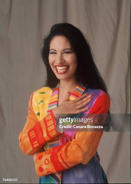 Singer Selena Quintanilla-Pérez poses for a portrait in June 1994 in Los Angeles, California.