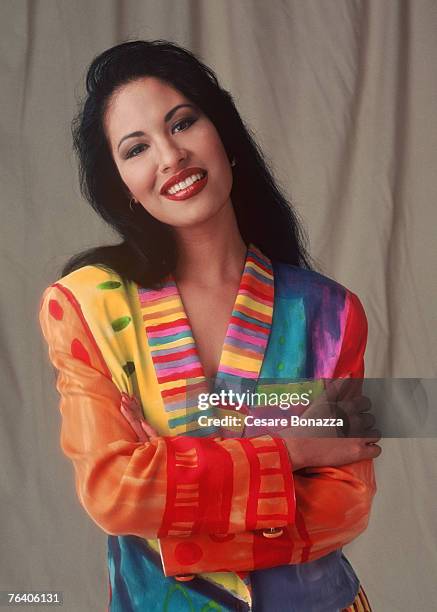 Singer Selena Quintanilla-Pérez poses for a portrait in June 1994 in Los Angeles, California.