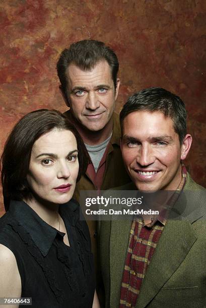 Maia Morgenstern, Mel Gibson & Jim Caviezel; Mel Gibson, Jim Caviezel & Maia Morgenstern by Dan MacMedan; Mel Gibson, Jim Caviezel & Maia...