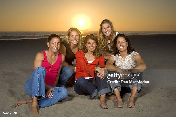 Women's Olympic Soccer Team: Brandi Chastain , Joy Fawcett , Julie Foudy , Mia Hamm , and Kristine Lilly ; US Women's Olympic Soccer Team by Dan...