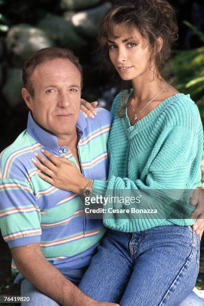 Actor James Caan & his former wife Ingrid Hajek are photographed on August 1, 1990 in Beverly Hills, California.