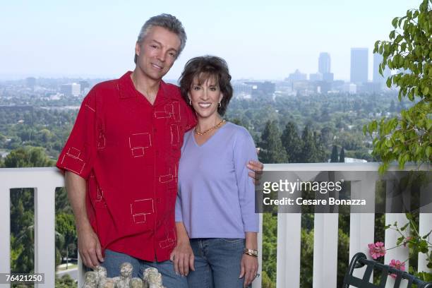 Author and daughter of Dean Martin, Deana Martin is photographed with husband John Griffeth on October 1, 2004 at home in Beverly Hills, California.