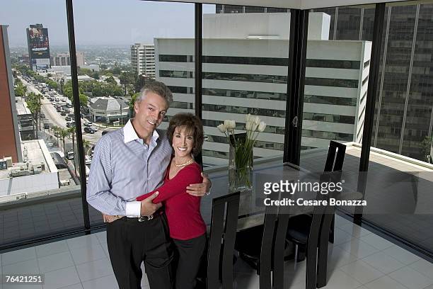 Author and daughter of Dean Martin, Deana Martin is photographed with husband John Griffeth on October 1, 2004 at home in Beverly Hills, California.