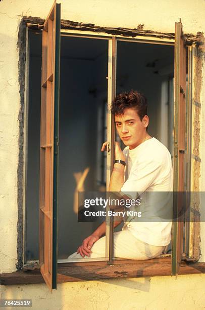 Robert Downey Jr.; At Home; Robert Downey Jr. & Sarah Jessica Parker, Self Assignment, December 1984; Los Angeles; California.