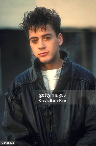 Robert Downey Jr.; At Home; Robert Downey Jr. & Sarah Jessica Parker, Self Assignment, December 1984; Los Angeles; California.