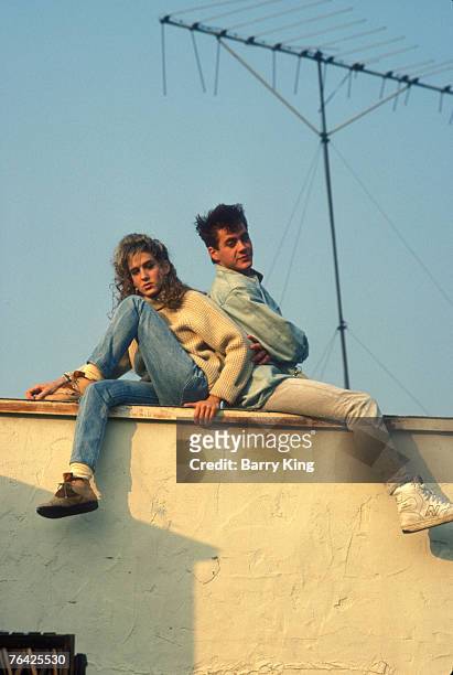 Sarah Jessica Parker & Robert Downey Jr.; At Home; Robert Downey Jr. & Sarah Jessica Parker, Self Assignment, December 1984; Los Angeles; California.