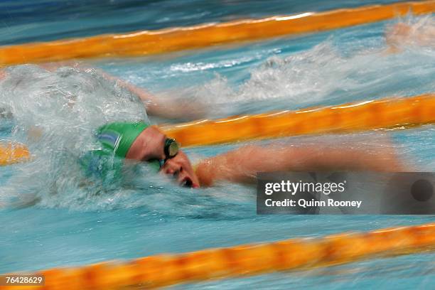 Kylie Palmer of Australia swims in the heats of the women's 400m freestyle during day three of the 2007 Australian Short Course Swimming...