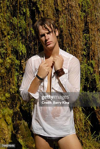 Janice Dickinson Modeling Agency Model Grant Whitney Harvey poses at photo shoot in Griffith Park on August 25, 2007 in Los Angeles, California.