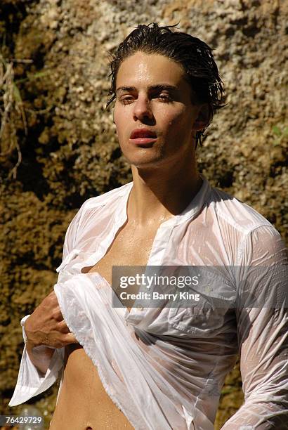 Janice Dickinson Modeling Agency Model Brian Kehoe poses at photo shoot in Griffith Park on August 25, 2007 in Los Angeles, California.