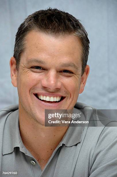 Matt Damon at "The Bourne Ultimatum" press conference at The Four Seasons Hotel in Beverly Hills, California on July 21, 2007.