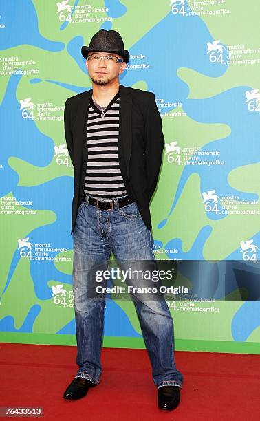 Director Shinji Aoyama attends the Sad Vacation Photocall in Venice during day 3 of the 64th Venice Film Festival on August 31, 2007 in Venice, Italy.