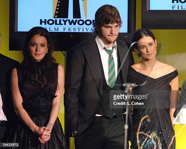 Lindsay Lohan, Ashton Kutcher and Demi Moore