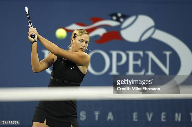 Maria Sharapova during a first round match against Michaella Krajicek at the 2006 US Open at the USTA National Tennis Center in Flushing Queens, NY...
