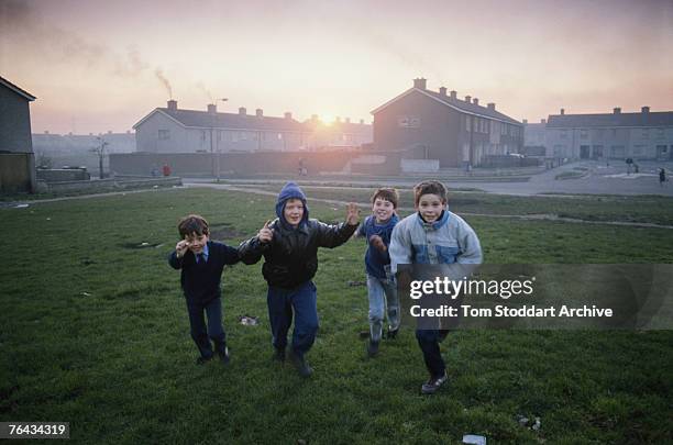 Smog over the city of Dublin, 1988.