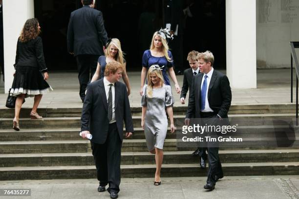 Princess Diana's brother Charles, Earl Spencer with his nephew George McCorquodale and children Amelia Spencer, Kitty Spencer, Eliza Spencer and Lord...
