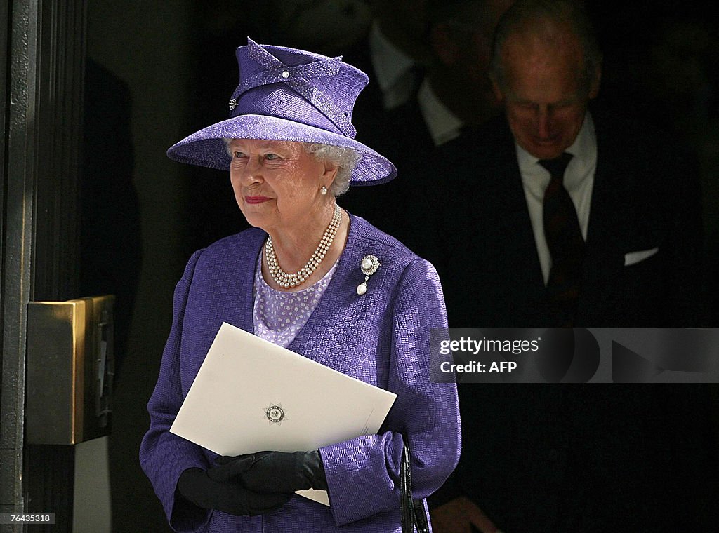 Britain's Queen Elizabeth II leaves the