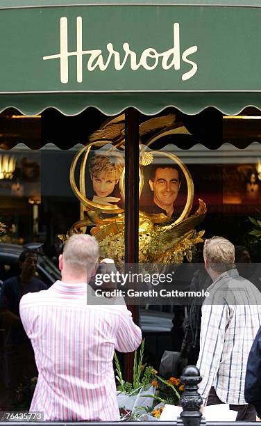 General view of Harrods on the 10th anniversary of Diana Princess Of Wales and Dodi al-Fayed's death on August 31, 2007 in London, England. Today...