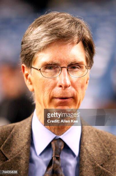 Boston Red Sox owner John Henry in attendance at the 2003 ALCS Game 2 at Yankee Stadium in New York City, New York. The Yankees defeated the Red Sox...