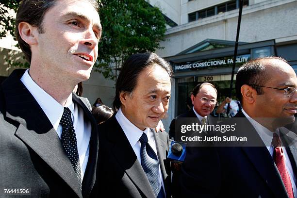 Fugitive fundraiser Norman Hsu leaves the San Mateo County jail after posting a $2 million bond August 31, 2007 in Redwood City, California. Hsu, who...