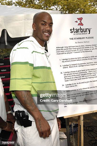 Pro Basketball Player Stephon Marbury at The New York Call and Youth Xplosion - Starbury Giveback Day on August 31, 2007 in Eisenhower Park, East...