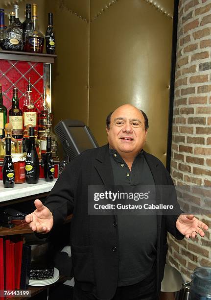 Actor Danny Devito tends bar at his restaurant DeVito South Beach where he launched his Limoncello brand liquor August 31, 2007 in Miami Beach,...