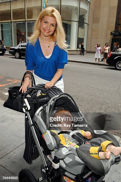 Actor Susan Yeagley and her son Gable Ness Nealon attend the "Late Night With Conan O'Brien" taping at NBC Studios August 31, 2007 in New York City.