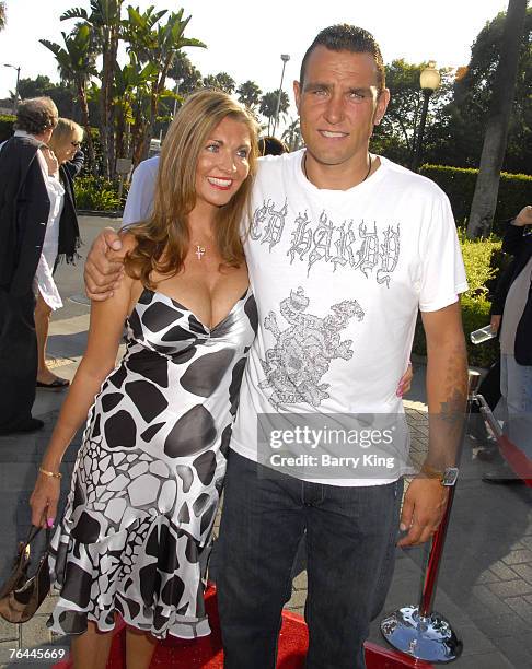 Actor Vinnie Jones and wife Tanya Jones at the "Stardust" Los Angeles Premiere at the Paramount Studio Theatre on July 29, 2007 in Los Angeles,...