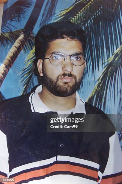 Palestinian suicide bomber Mohammad Al-Ghoul is shown in a family photograph June 18, 2002 in the Alfara refugee camp, the West Bank. Al-Ghoul blew...