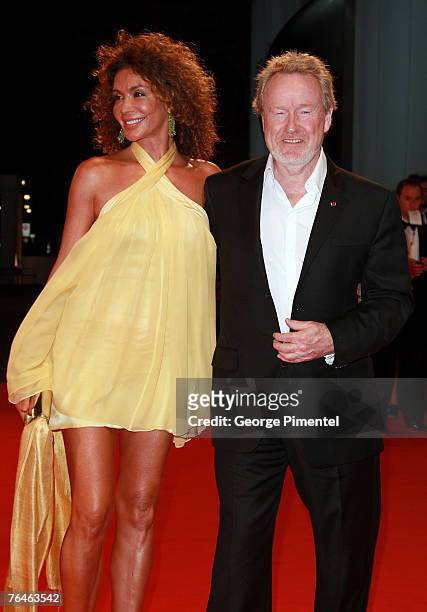 Director Ridley Scott and wife Giannina Facio attends the Blade Runner premiere in Venice during day 4 of the 64th Venice Film Festival on September...