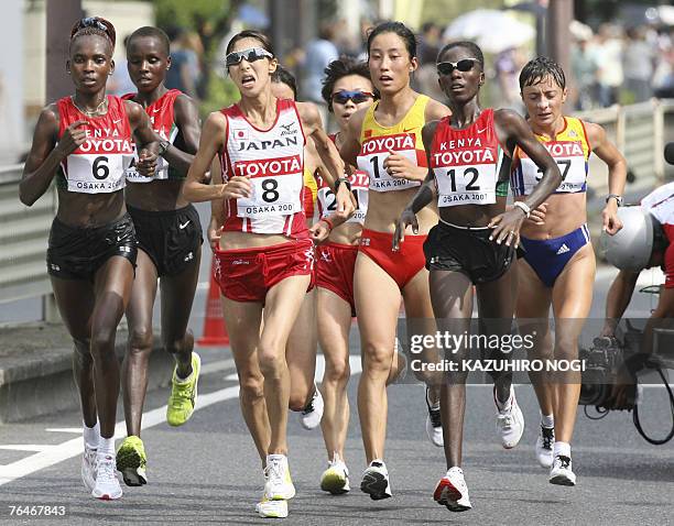 Marathon women athlete Kenya Rita Jeptoo Sitienei, Japanese Reiko Tosa, Japanese Kiyoko Shimahara, Chinese Xialoin Zhu, Kenyan Catherine Ndereba and...