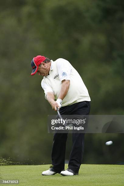 Costantino Rocca of Italy in action during the second round of the European Senior Masters played over the Duke's Course at Woburn Golf Club on...