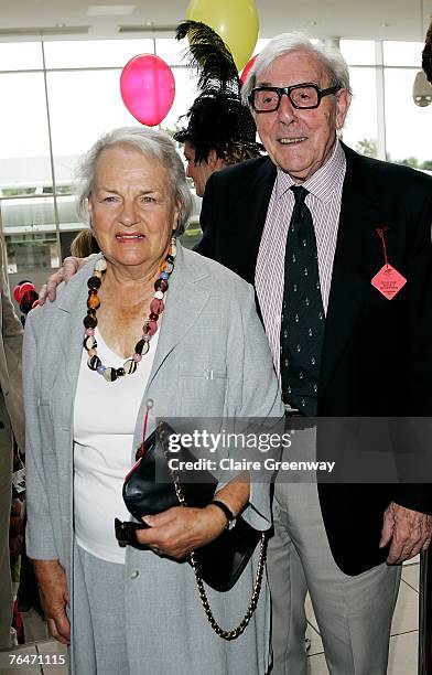 Actor Eric Sykes and his wife Edith attend the 49th Variety Club Race Day at Sandown race course on September 1, 2007 in London, England. The charity...