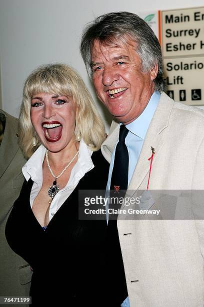 Actress Faith Brown and TV and radio presenter Ed Stewart attend the 49th Variety Club Race Day at Sandown race course on September 1, 2007 in...
