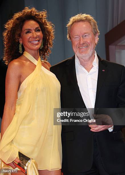 Director Ridley Scott and wife Giannina Facio attends the Blade Runner premiere in Venice during day 4 of the 64th Venice Film Festival on September...