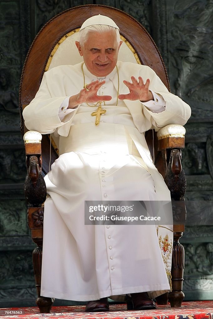 Pope Benedict XVI Meets With Pilgrims In Loreto