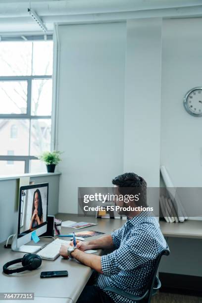 business people on video conference - texas conference for women 2017 stock pictures, royalty-free photos & images