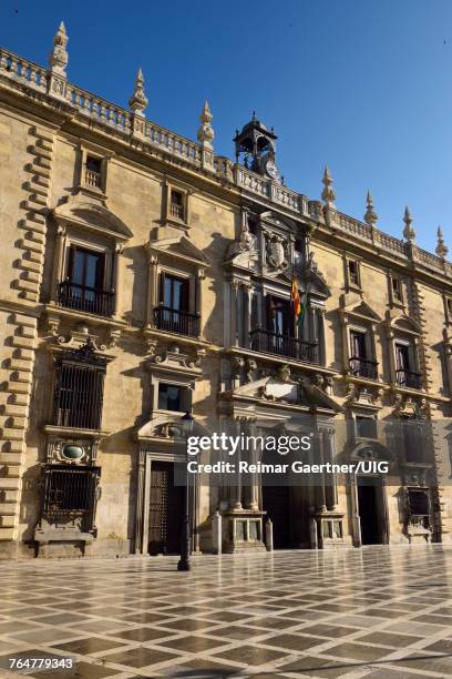 historic mannerist facade of the royal chancery of granada now superior court of andalusia - tribunal stock pictures, royalty-free photos & images