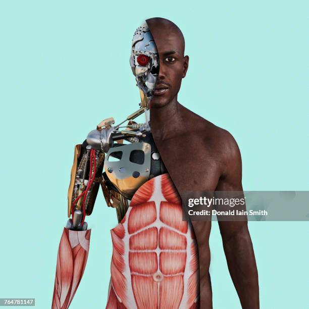 cutaway of cyborg - cyborg fotografías e imágenes de stock