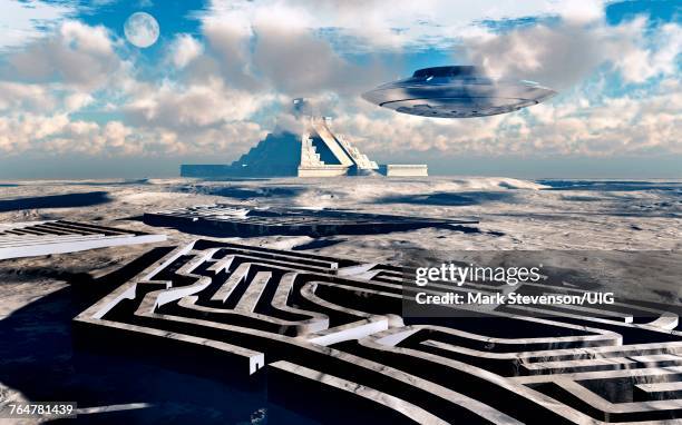 the remains of an ancient city said to be possibly atlantis , at the antarctic. - ruimteshuttle atlantis stockfoto's en -beelden