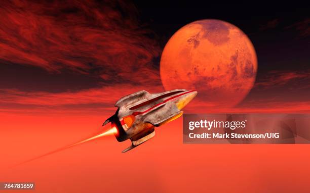 commercial flights to mars. - space tourism stockfoto's en -beelden