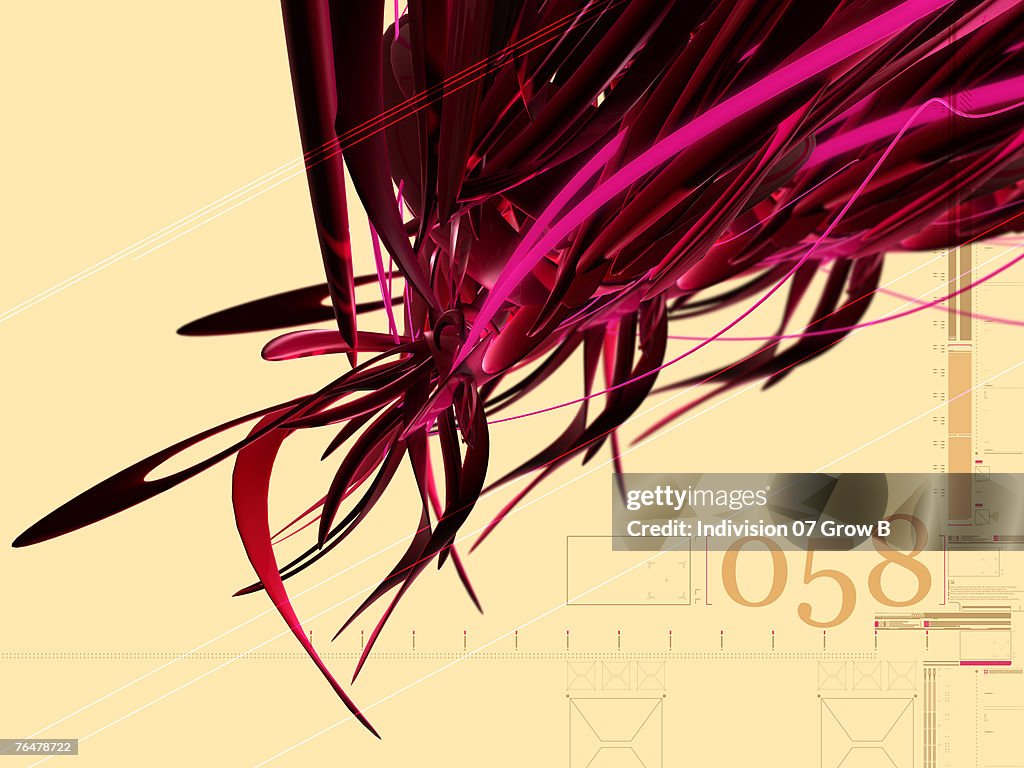 Pink Long Object Abstract Image Of Pink Objects And Lines Against A Pale Background High ...