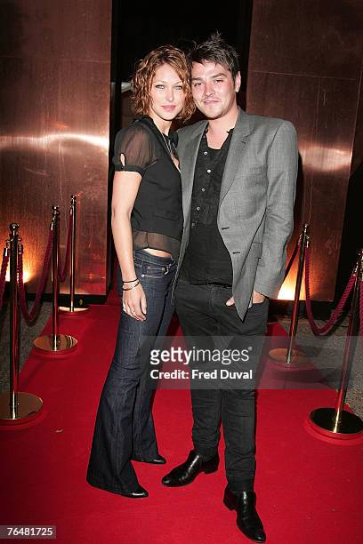 Hannah Griffiths and Matt Willis arrive at Hell's Kitchen at the 3 Mills Studio on September 2, 2007 in London, England.