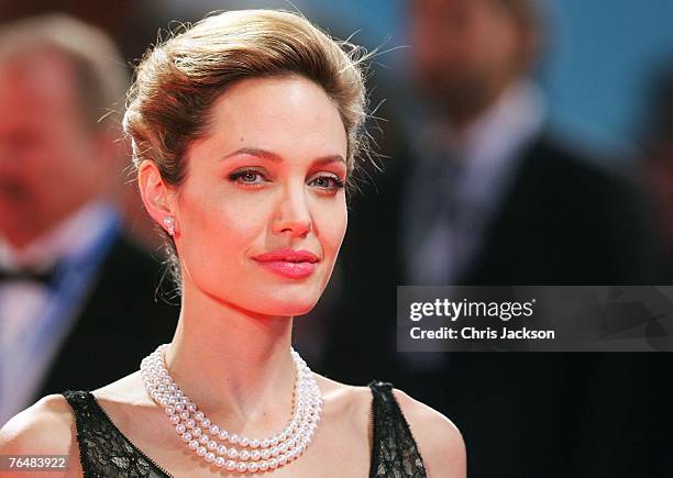 Actress Angelina Jolie attends The Assassination Of Jesse James By The Coward Robert Ford premiere in Venice during day 5 of the 64th Venice Film...