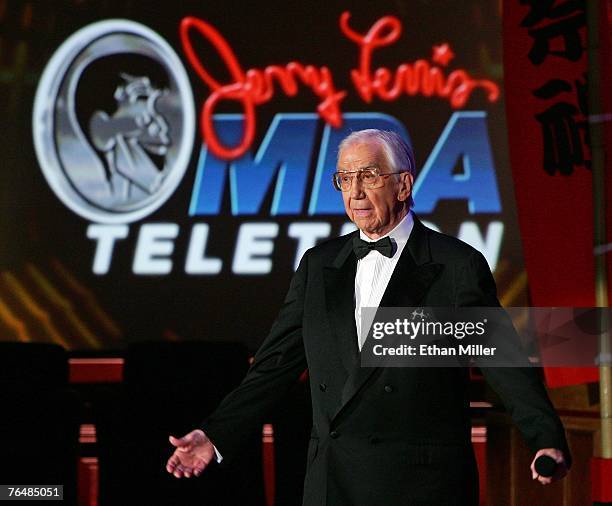 Ed McMahon is introduced during the 42nd annual Labor Day Telethon to benefit the Muscular Dystrophy Association at the South Point Hotel & Casino...